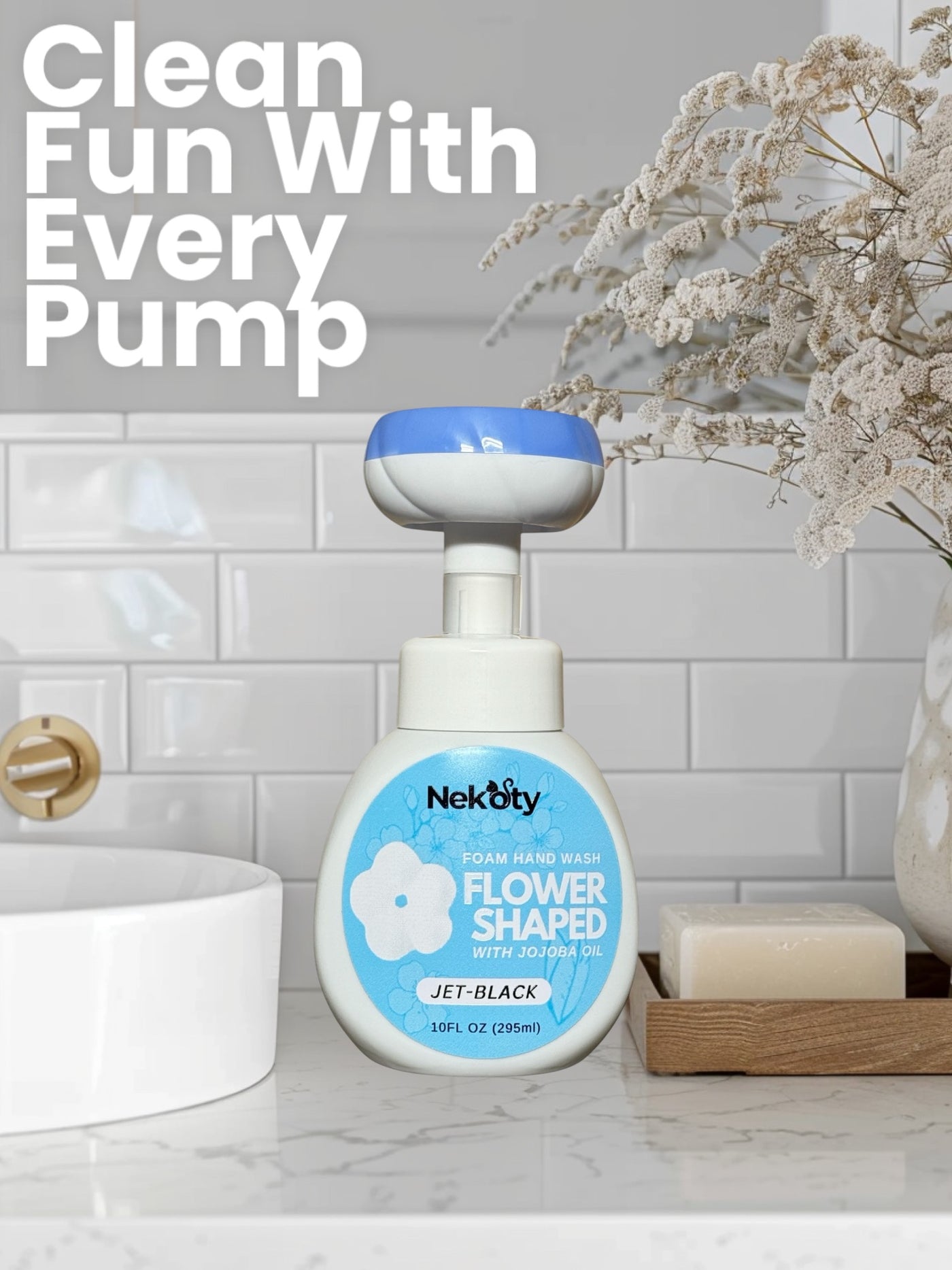 Flower Shaped Foam Hand Soap - Jet-Black