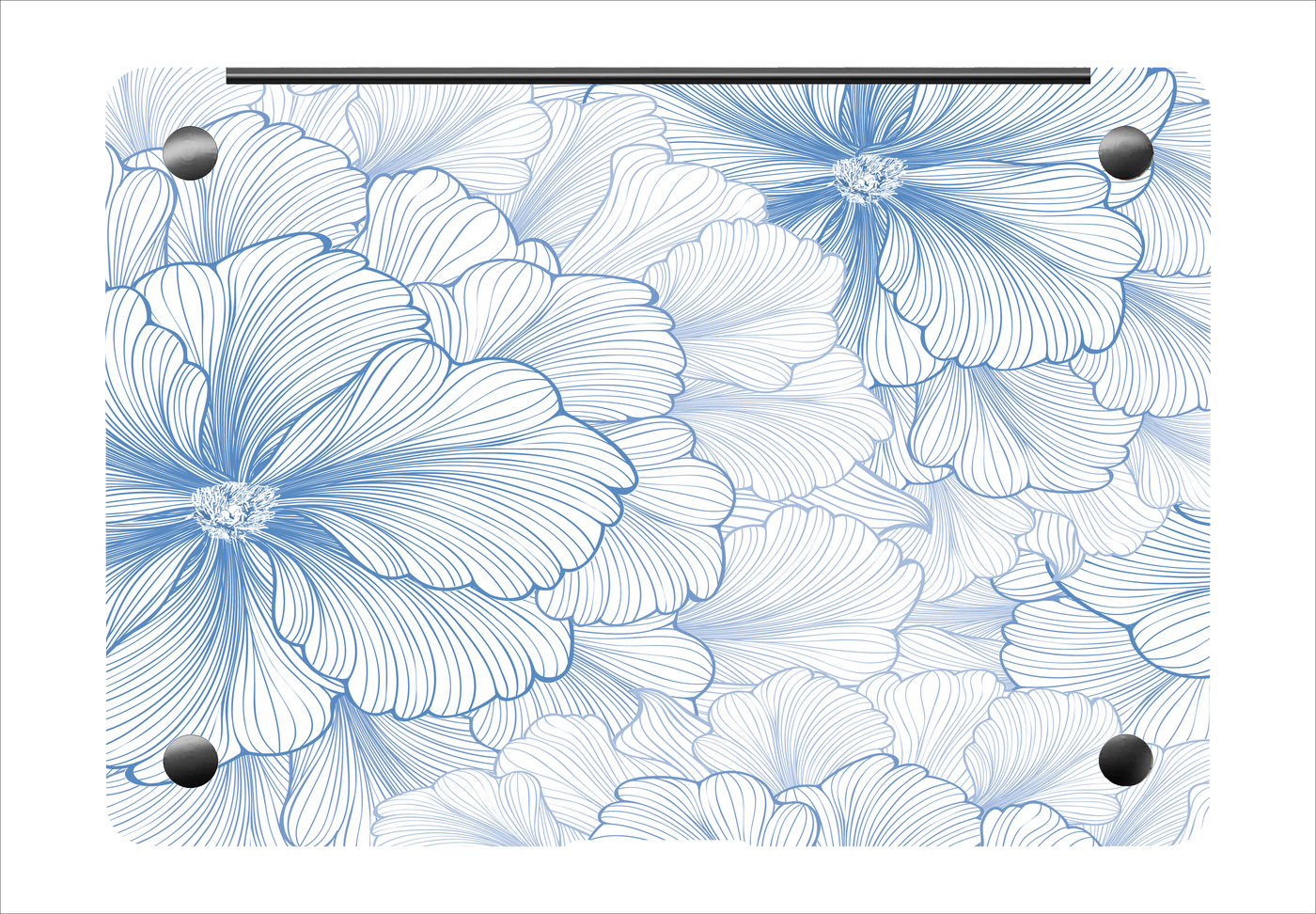 Blue Flowers Textured Laptop Skin