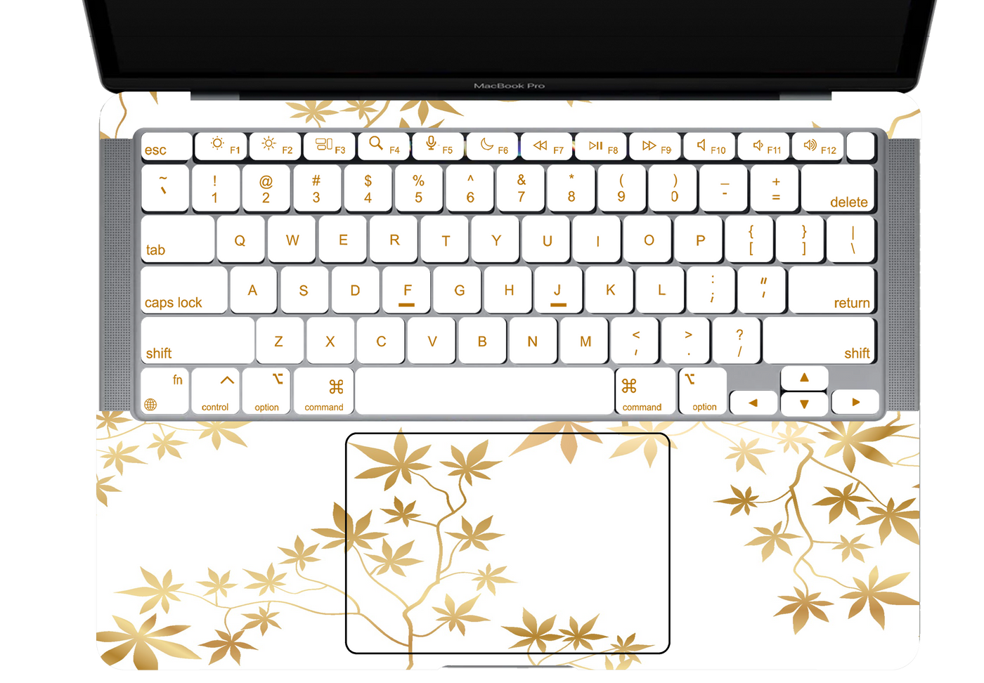 Golden Leaves Textured Laptop Skin