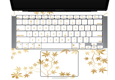 Golden Leaves Textured Laptop Skin