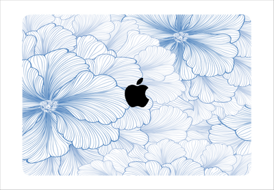 Blue Flowers Textured Laptop Skin