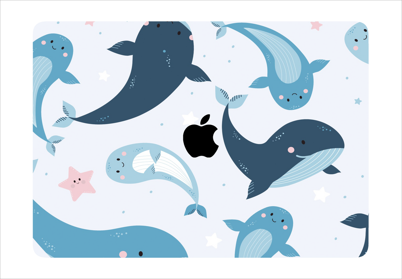 Cute Whales Textured Laptop Skin