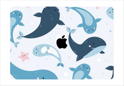 Cute Whales Textured Laptop Skin