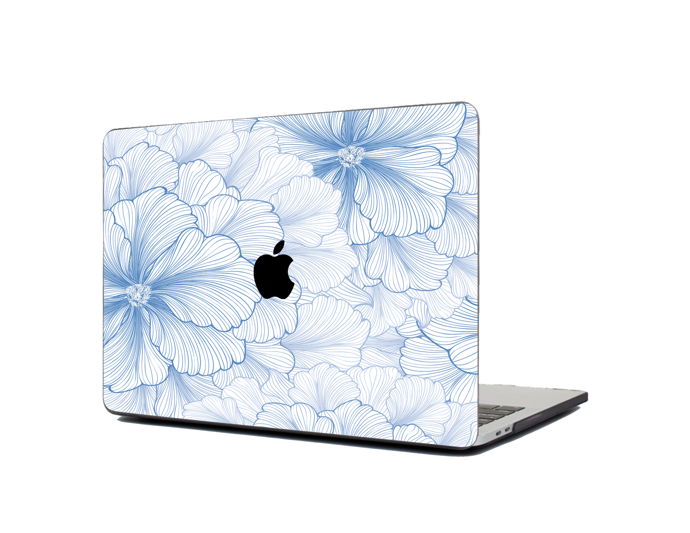 Blue Flowers Textured Laptop Skin